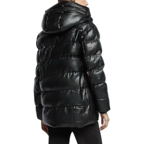 DKNY NWOT padded faux-leather jacket in Black Size M - Picture 3 of 12